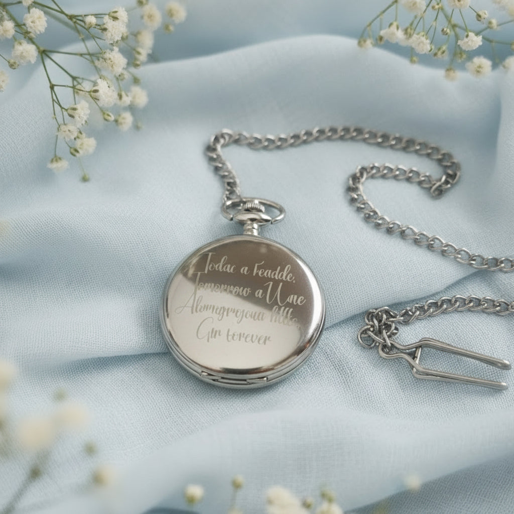 Pocket Watch Personalised wedding fathers day Keepsake