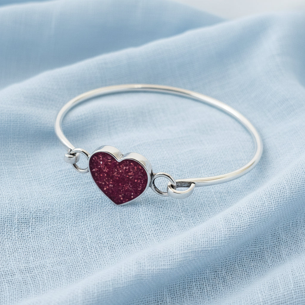 Pure Heart' Memorial Bangle Sterling Silver