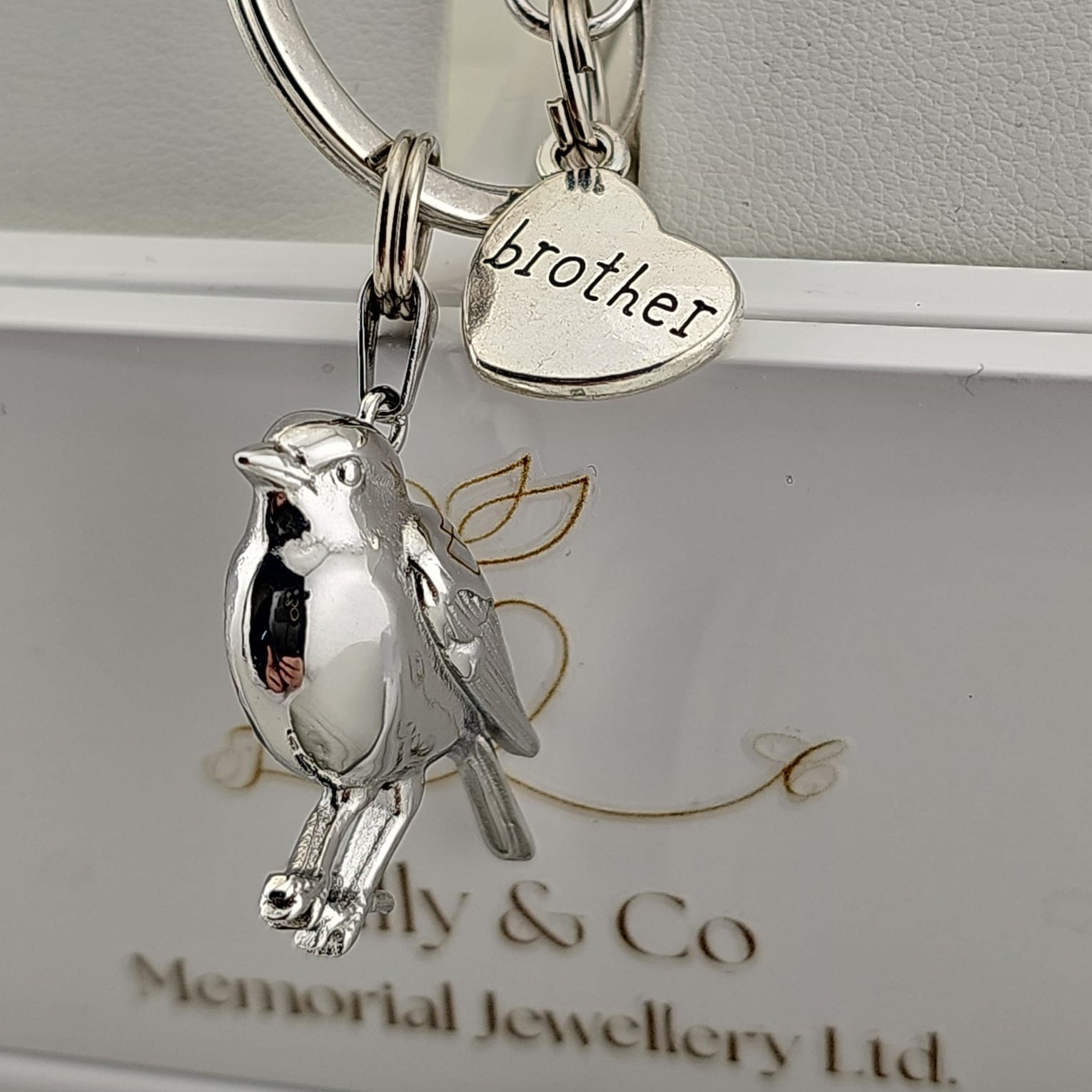 Robinheart' Memorial Keyring Stainless Steel.