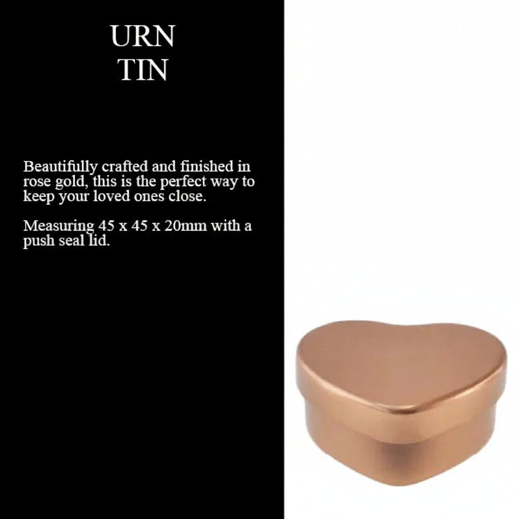 Rose Gold Ashes Heart Urn