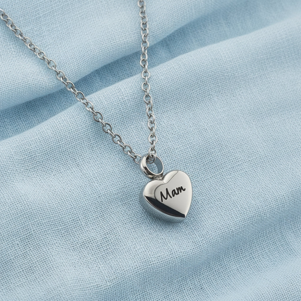 All of My heart Stainless Steel ashes Pendant Self Fill Personalised