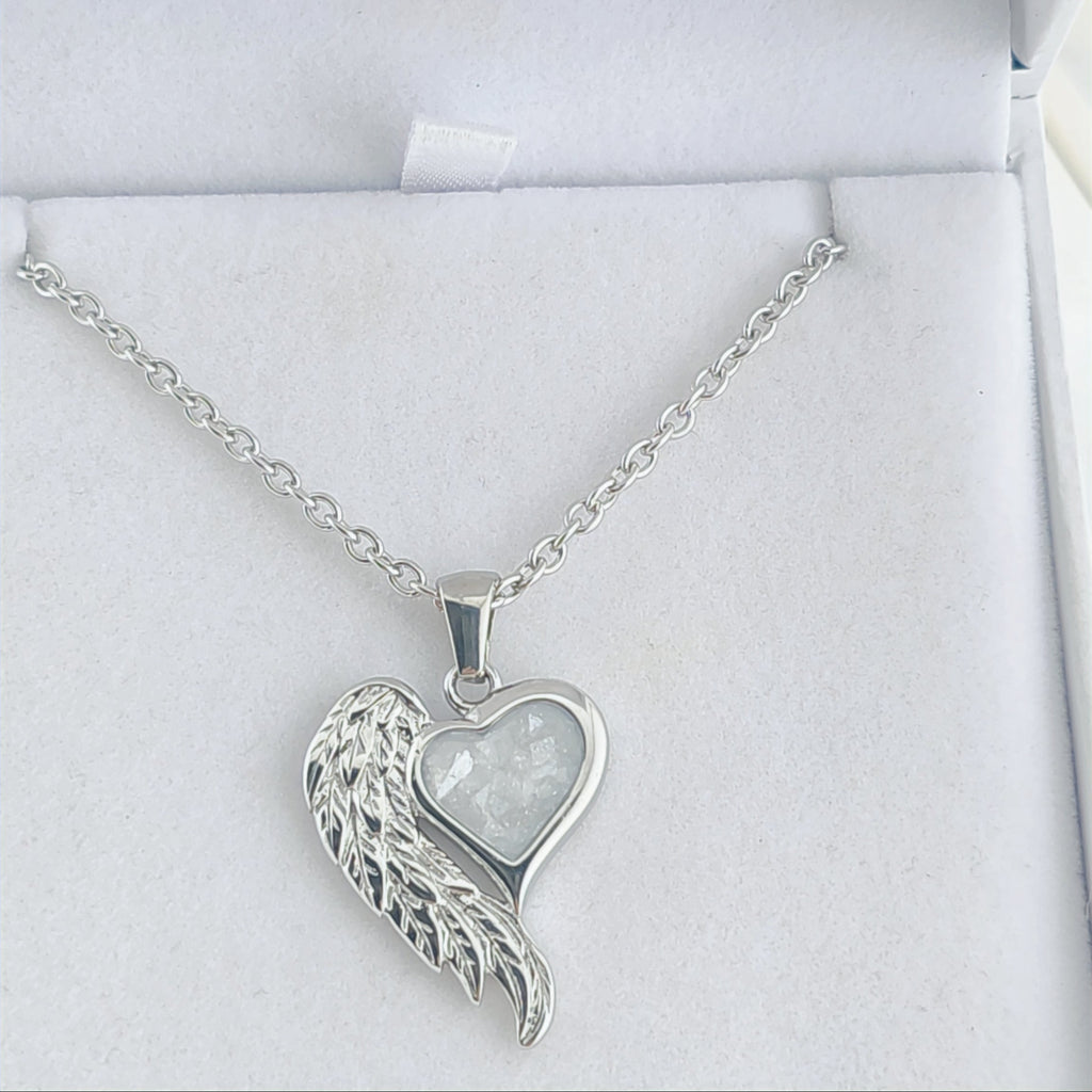 Serellea Heart Wings' Stainless Steel Memorial Pendant.