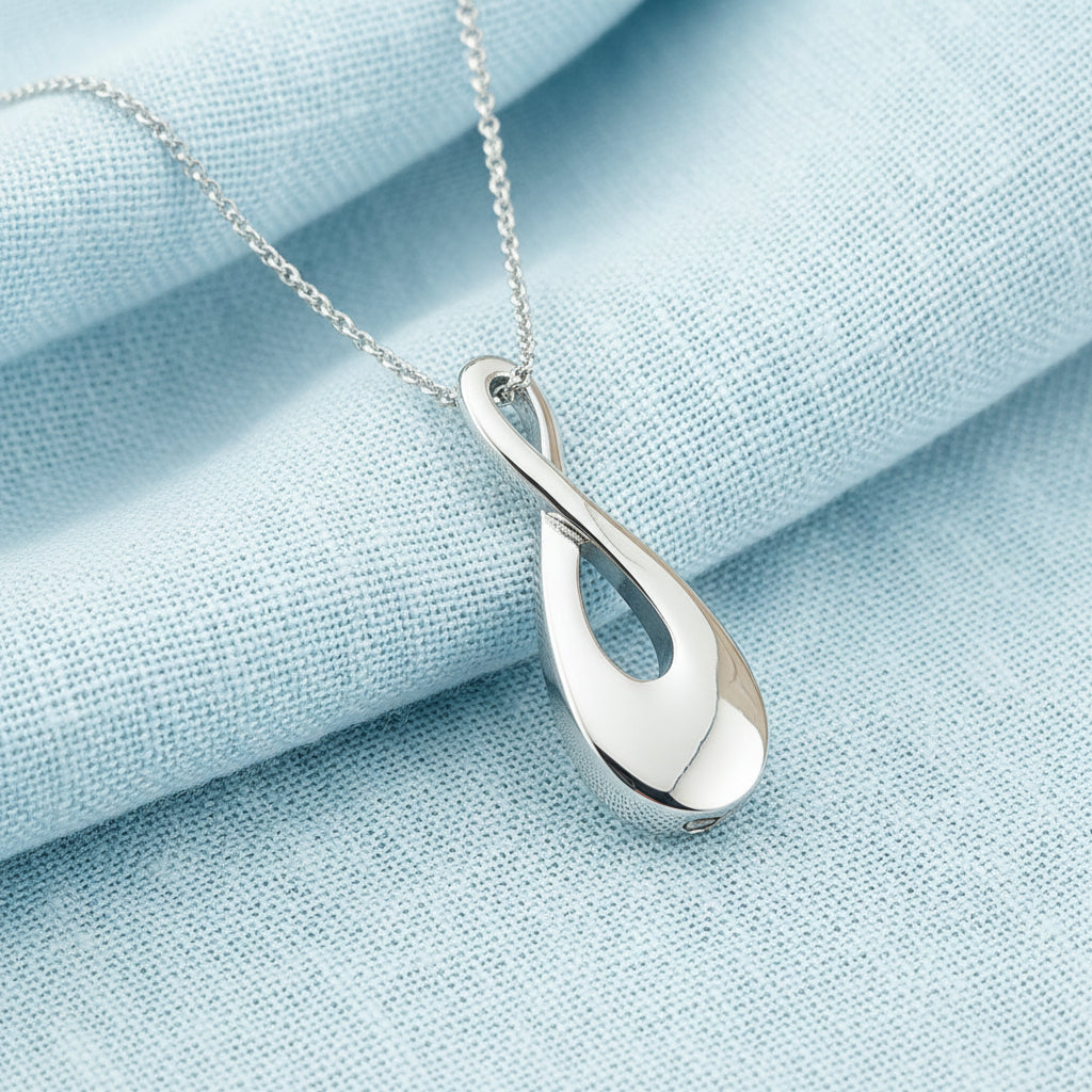 Serene Infinity  Stainless Steel Self Fill Ashes Pendant.
