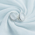 Serene Oval 925 Sterling Silver Memorial Ashes Earrings