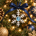 Snowfall personalised Christmas memorial snowflake with ashes keepsake resin centre