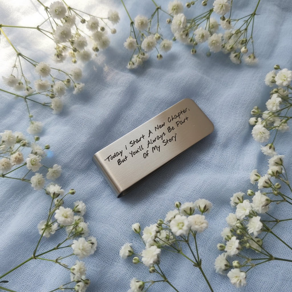 Stainless Steel Money Clip Wedding, Father's day  or Keepsake gifts 