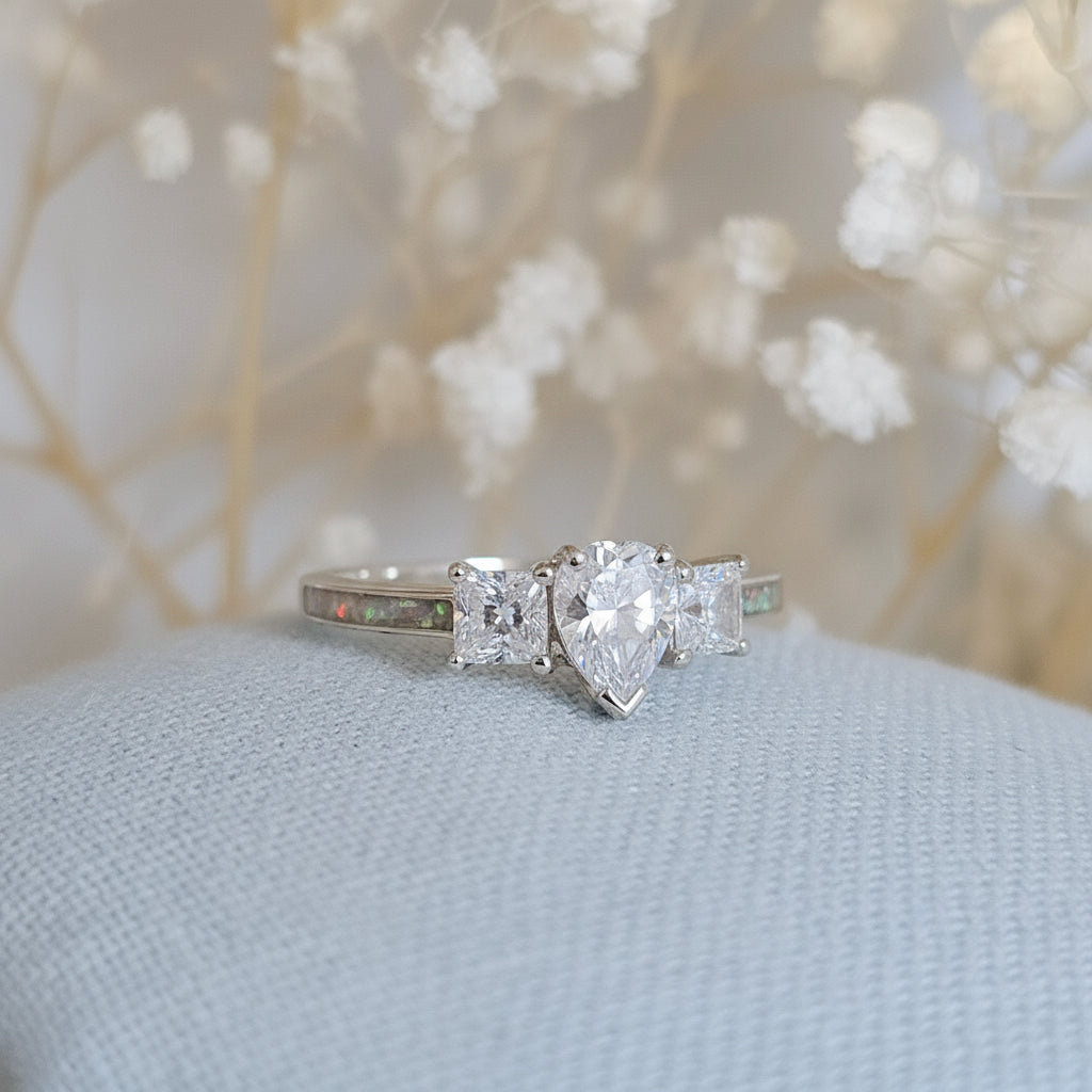 Tears of Grace' Sterling Silver Diamanté Memorial Ring.