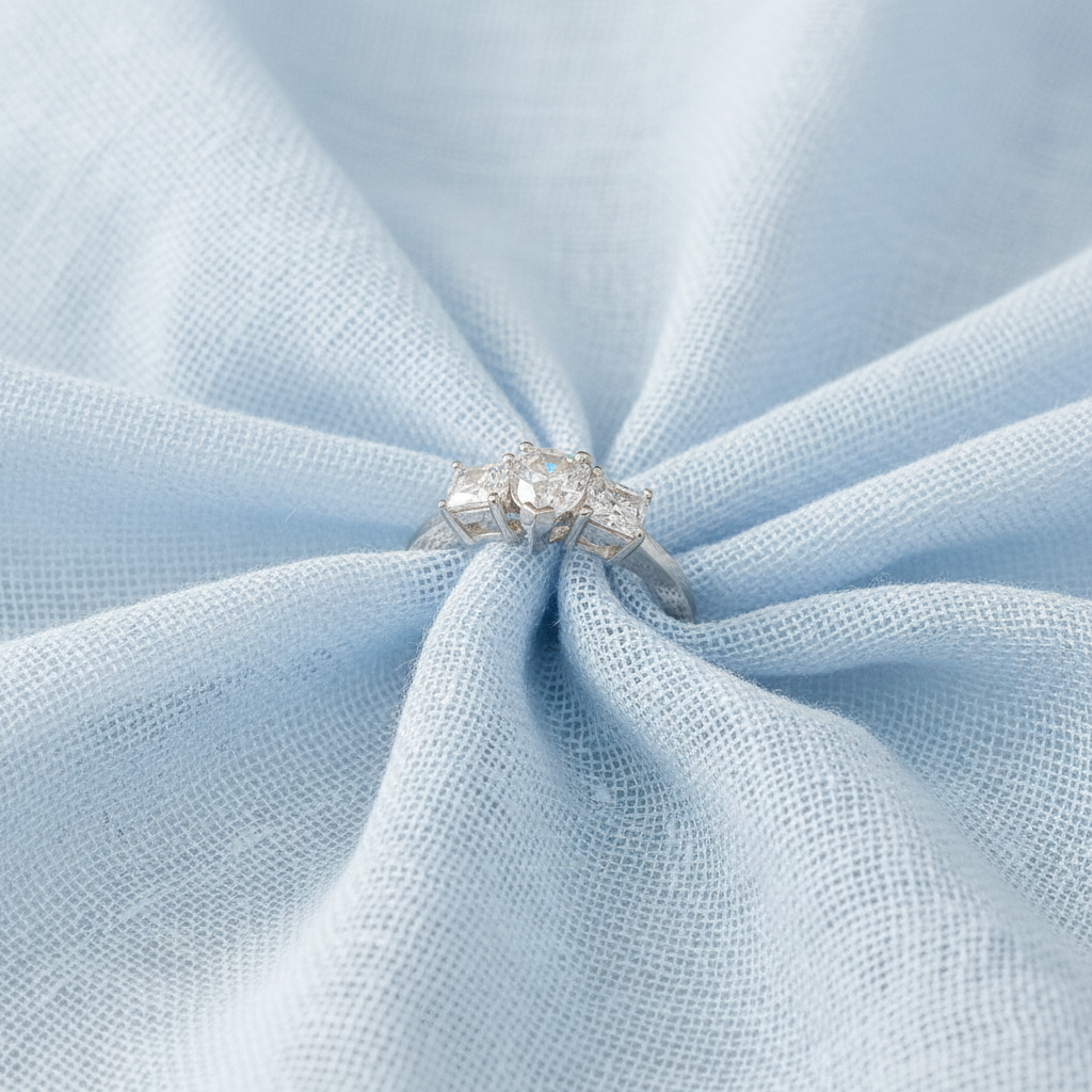 Tears of Grace' Sterling Silver Diamanté Memorial Ring