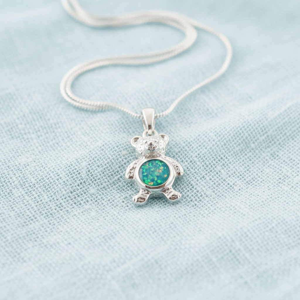 Teddy Love Memorial Pendant Sterling Silver Teddy Bear Memorial Jewellery