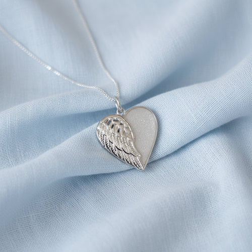 The Angel Of My Heart' Sterling Silver Memorial Pendant.