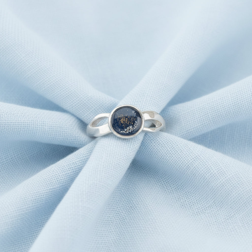 The 'Aurelle Infinity' Stainless Steel Memorial Ashes Ring.