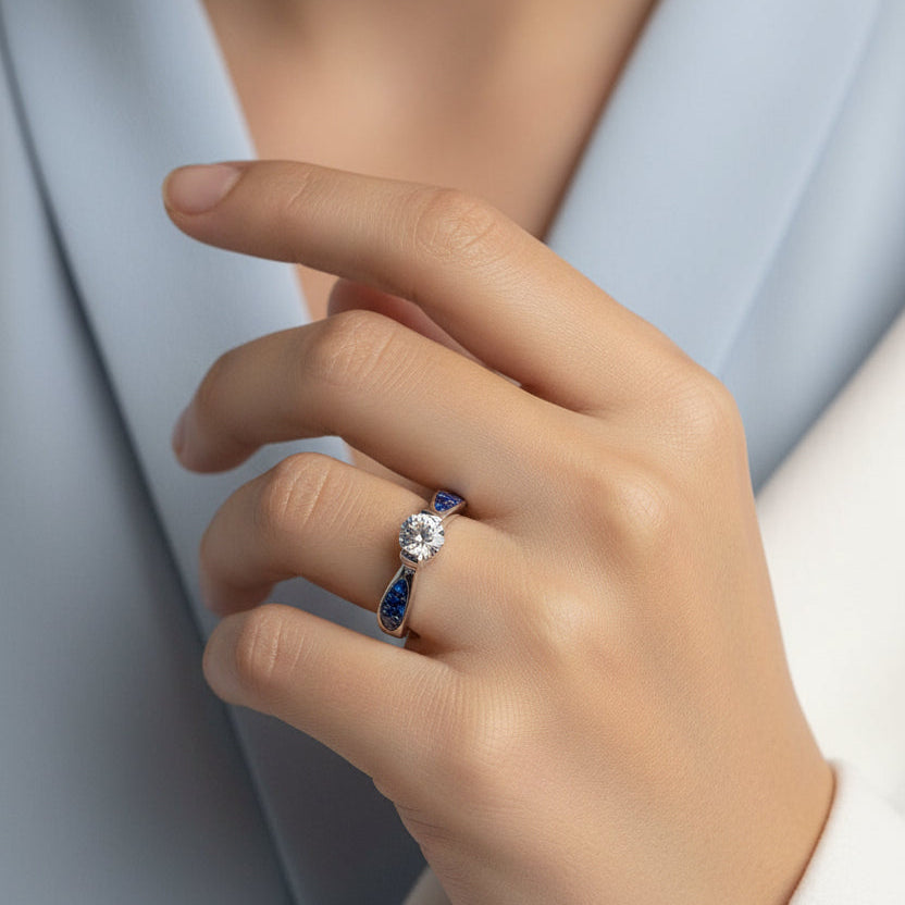 The Elowen | 925 Sterling Silver Solitaire Memorial Ring