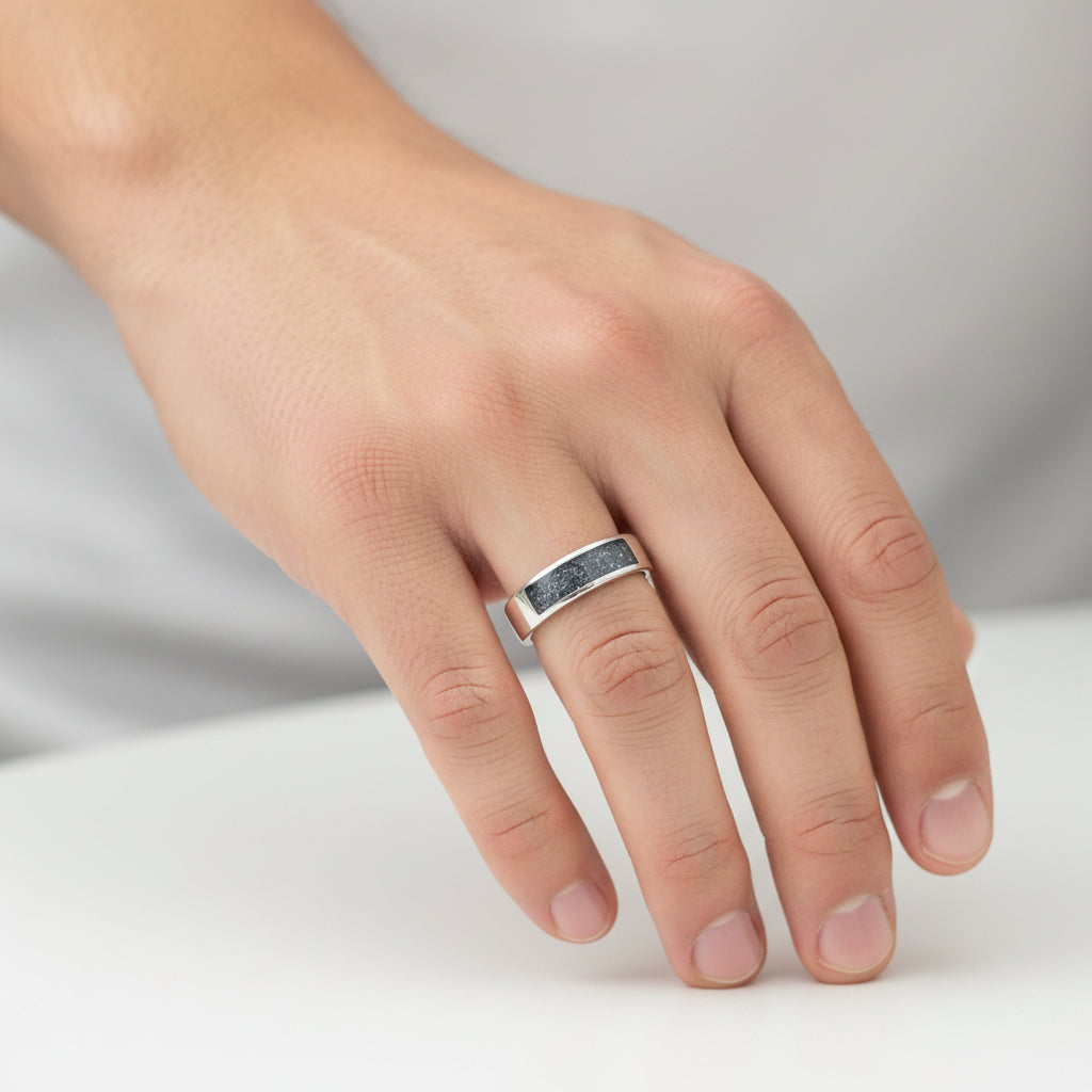 The Eternal Affinity' Sterling Silver Memorial Channel Band.