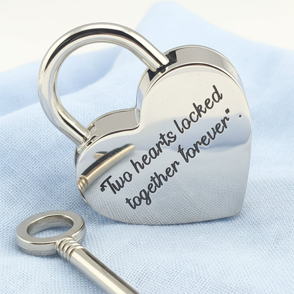 The' Everlock' Keepsake Heart Padlock. Stainless Steel Romantic couples traveling to a destination of love.