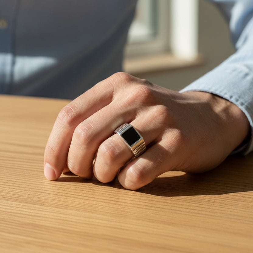 The Heritage Signet' Sterling Silver Memorial Ring.