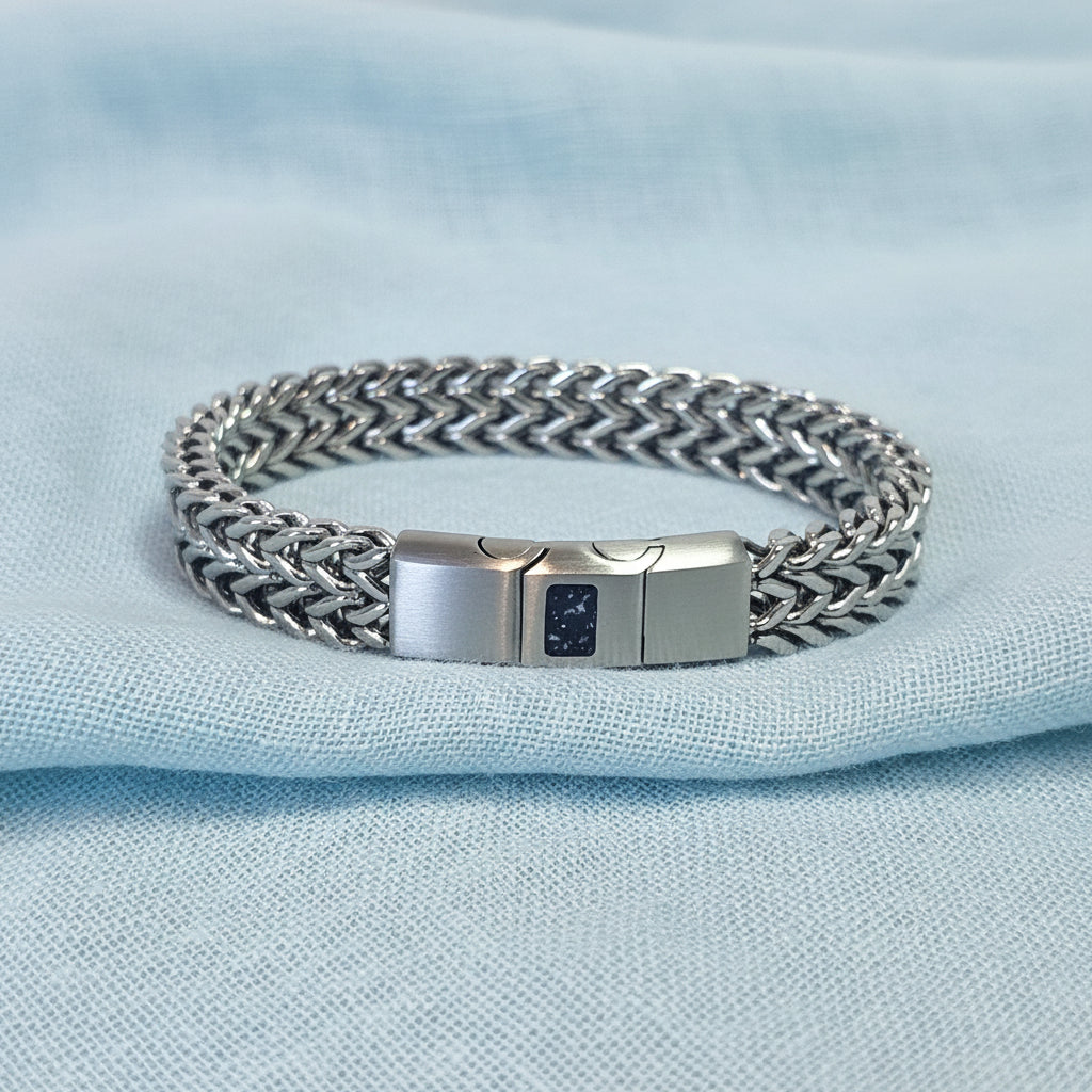 The Legacy Link' Stainless Steel Memorial Bracelet .