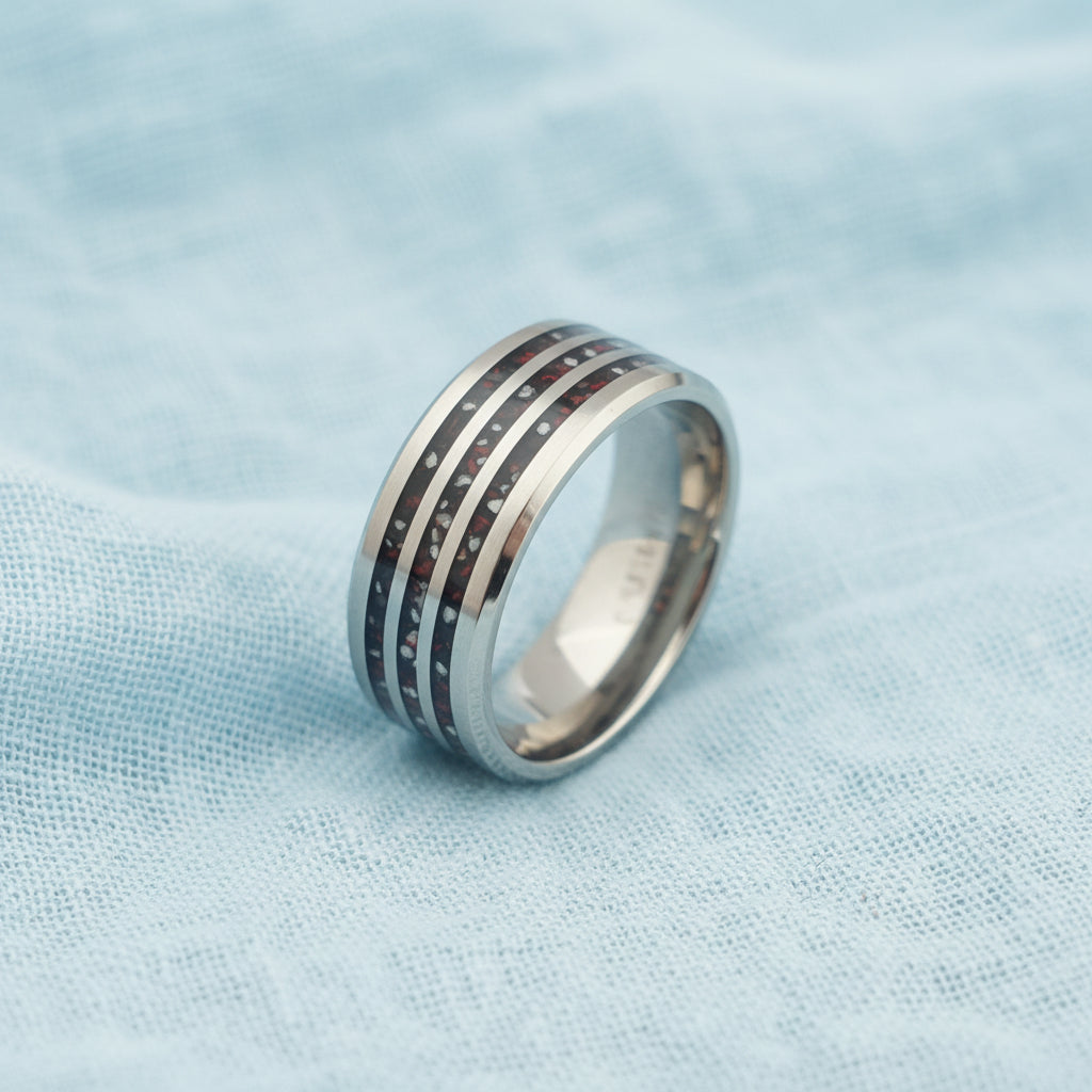 The Trinity' Titanium Channel Band Ring.