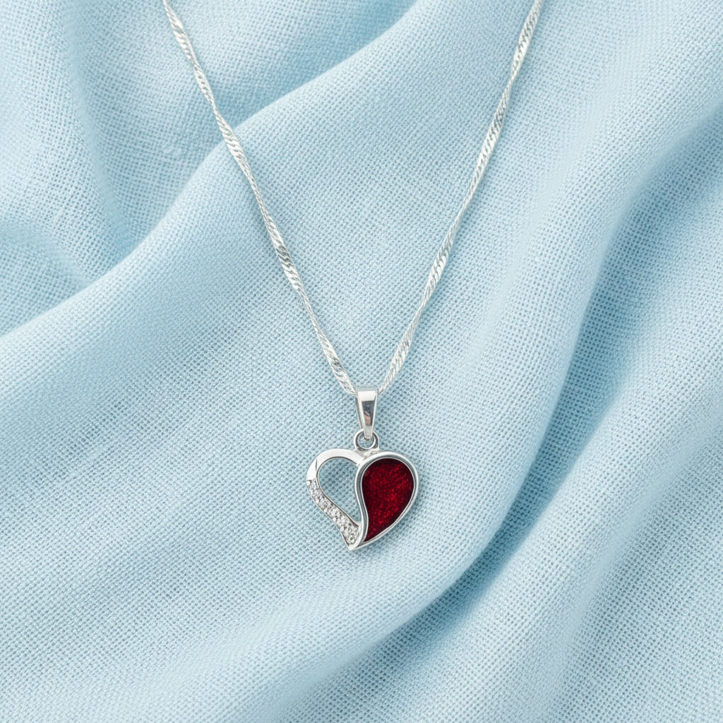 The Whisper Heart' Sterling Silver Memorial Pendant.