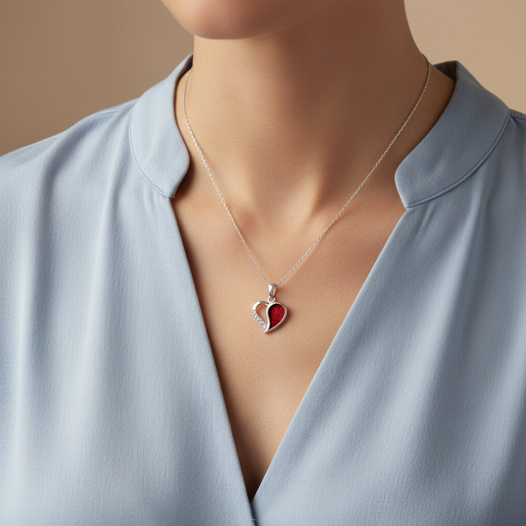 The Whisper Heart' Sterling Silver Memorial Pendant