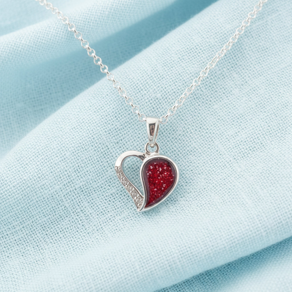 The Whispering Heart' Sterling Silver Memorial Pendant