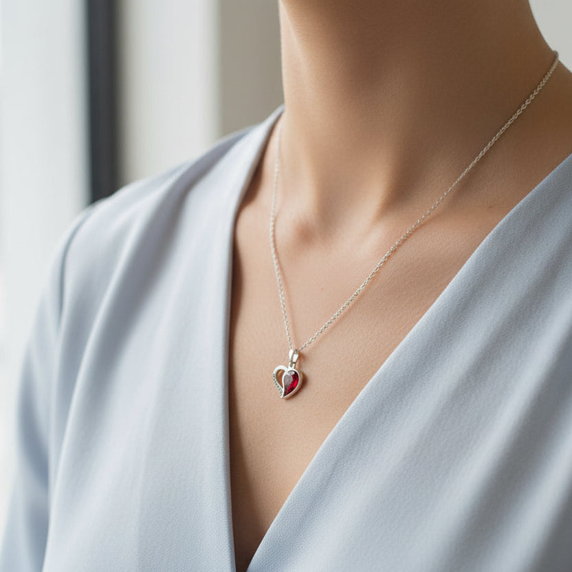 The Whispering Heart Sterling Silver Memorial Pendant