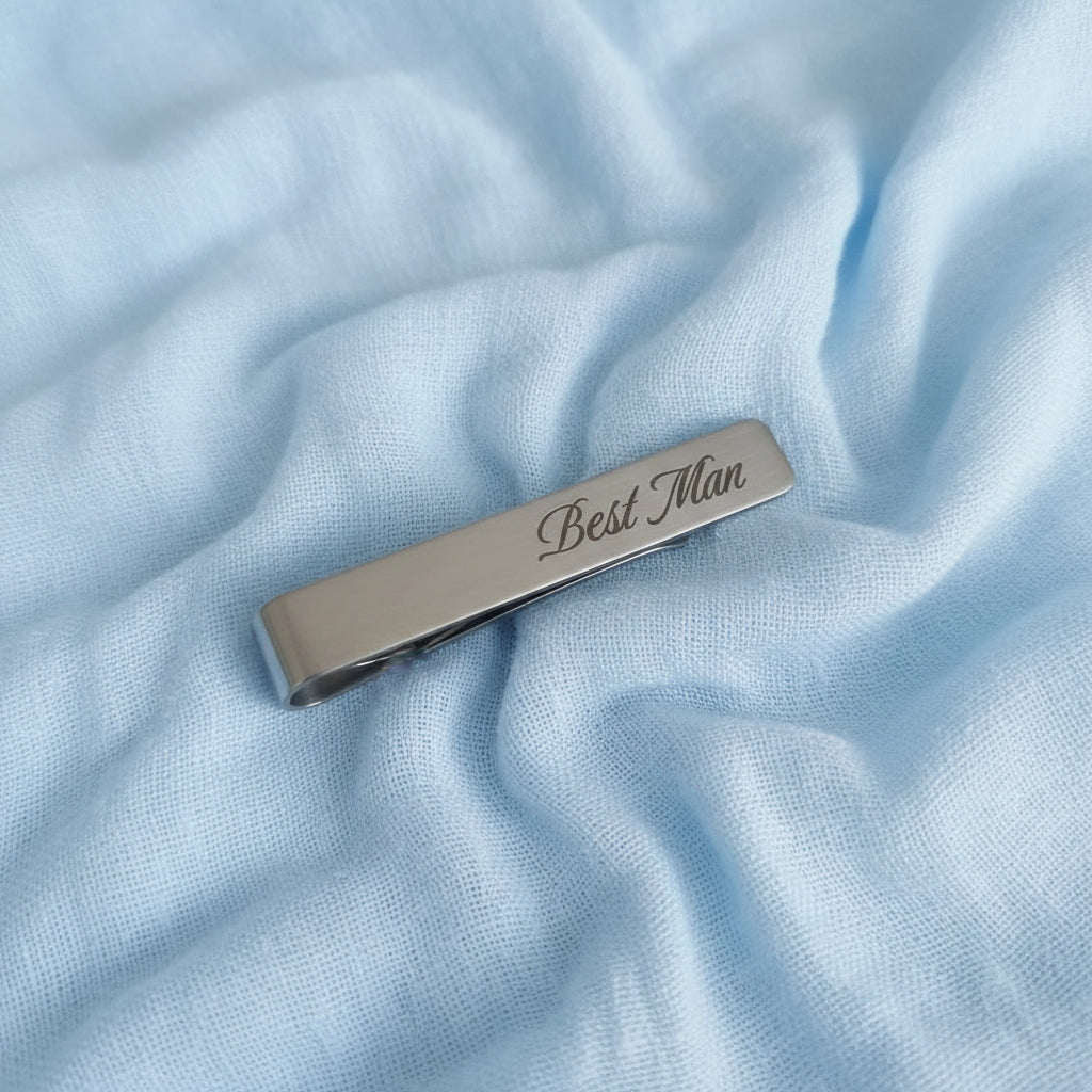 Tie Slide Personalised Stainless Steel Best Man Wedding Keepsake