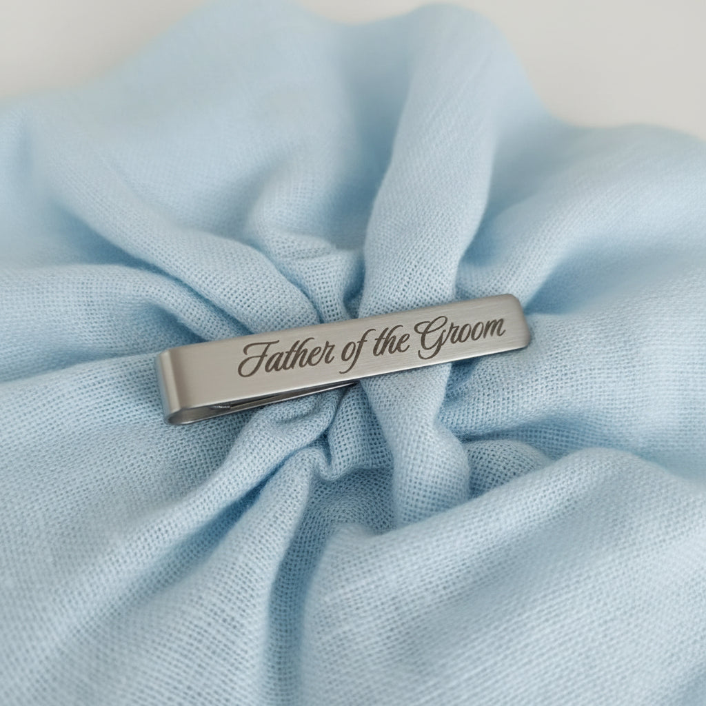 Tie Slide Personalised Stainless Steel Father of the Groom Wedding Keepsake
