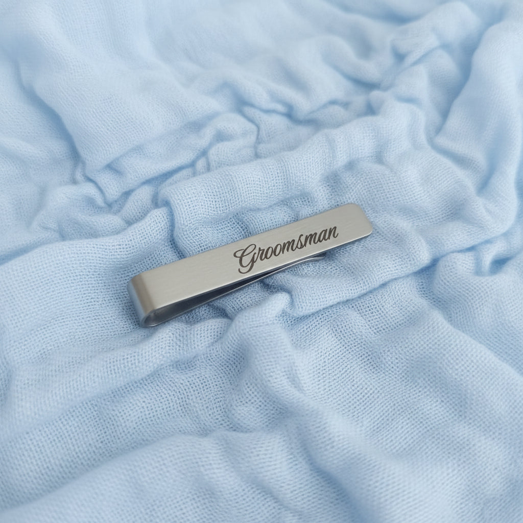 Tie Slide Stainless Steel Personalised Groomsman  Wedding