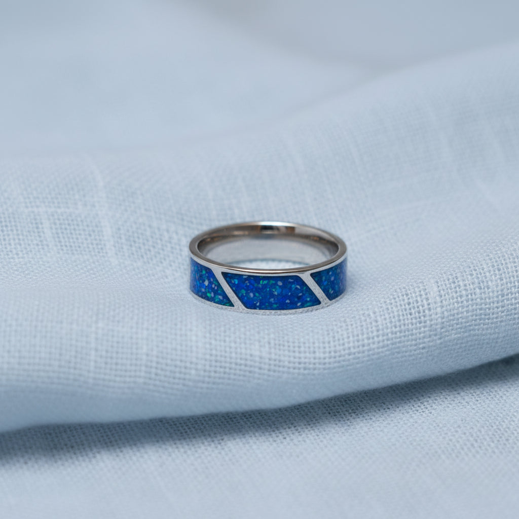 Triad' Geometric Sterling Silver Memorial Ring.
