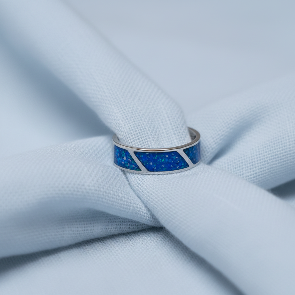 Triad' Geometric Sterling Silver Memorial Ring