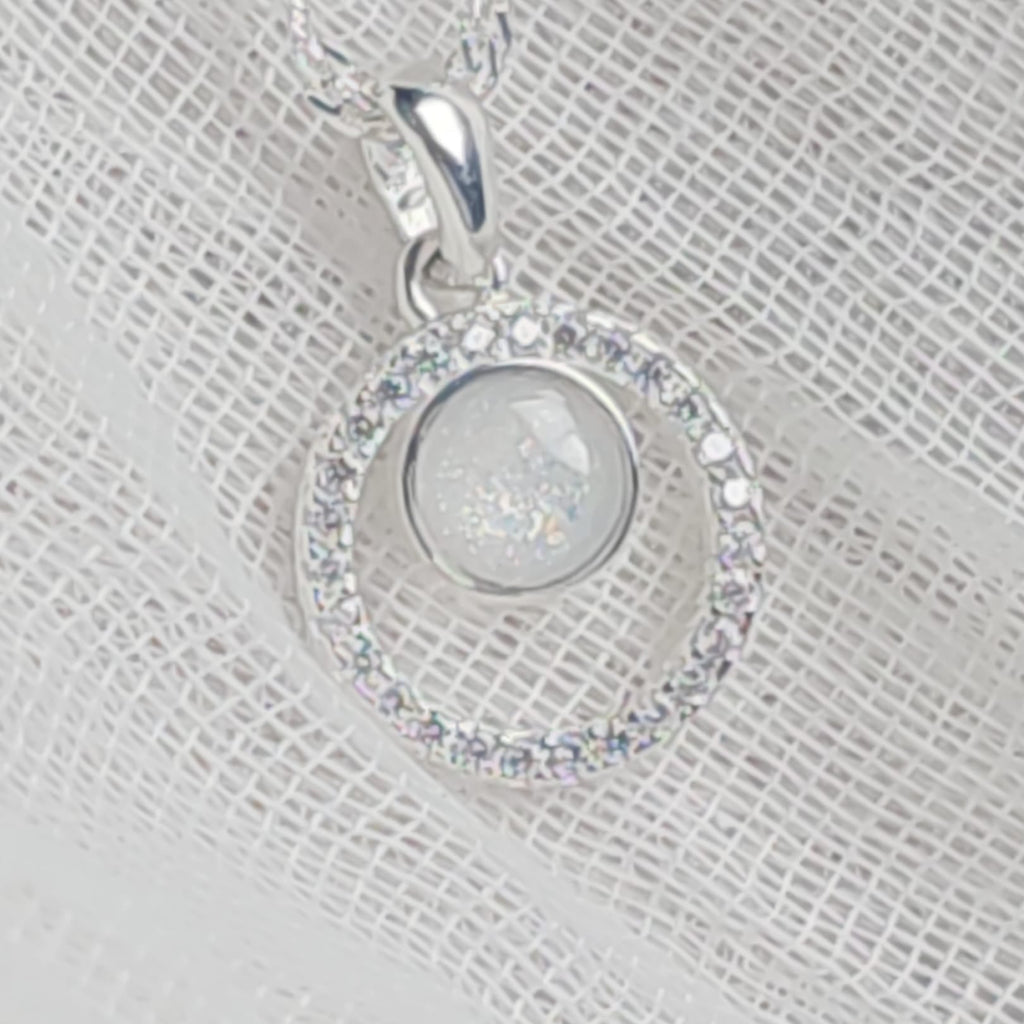 Estelle Sterling Silver Suspended Circle Memorial Pendant