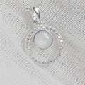 Estelle Sterling Silver Suspended Circle Memorial Pendant