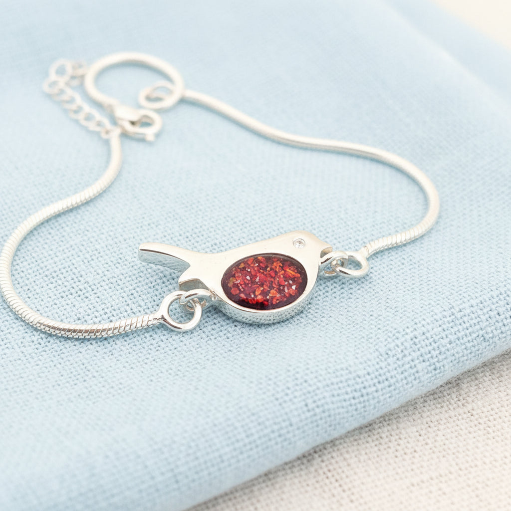 When Robins Appear' Adjustable Memorial Bracelet.