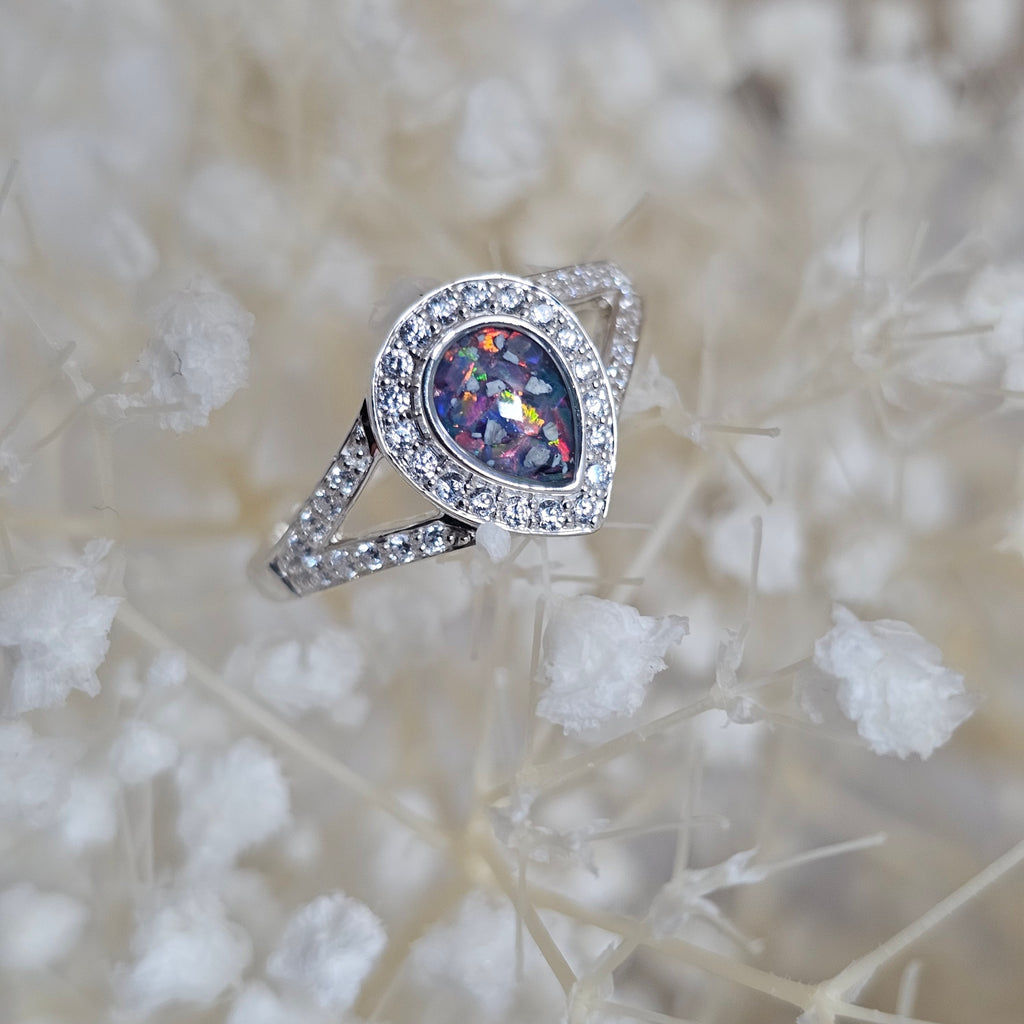 Selene' Teardrop Memorial Diamanté Ring image 0