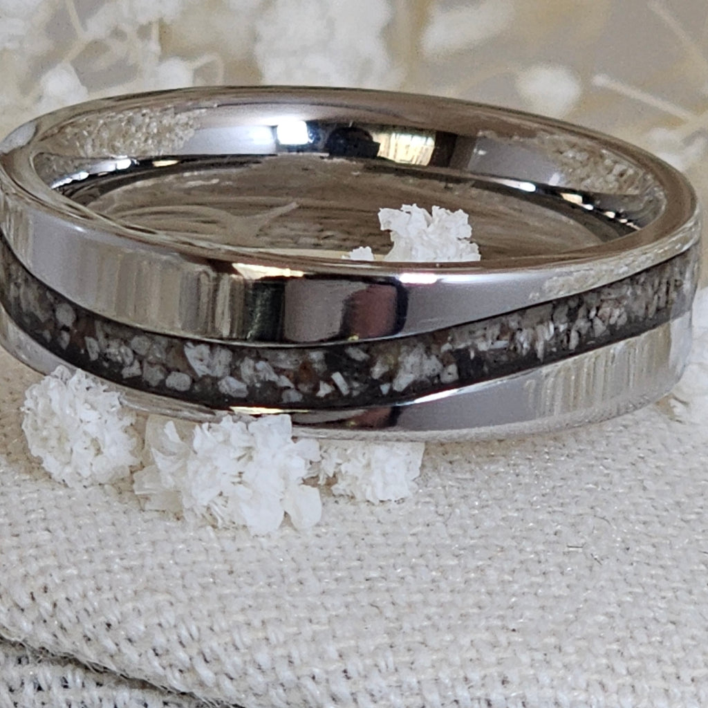 Iron Wave Tungsten Carbide' Memorial Ring image 2