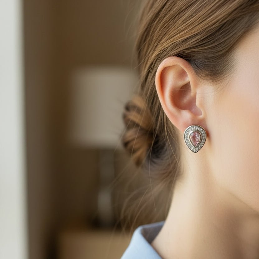 Gillian Teardrop' Diamanté Memorial Earrings image 1
