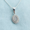 Lunara Oval Sterling Silver Memorial Pendant.
