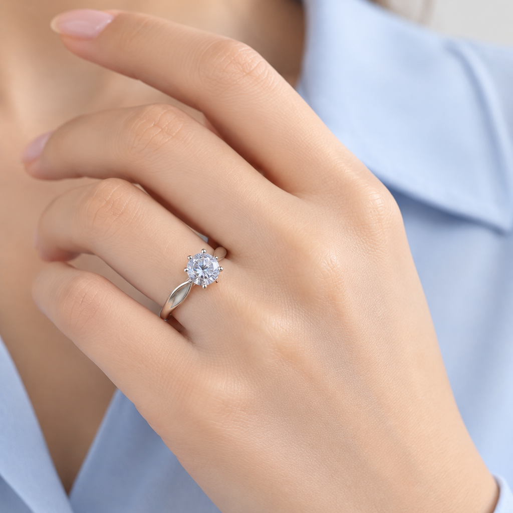 Love's Promise Stainless Steel Solitaire Ring