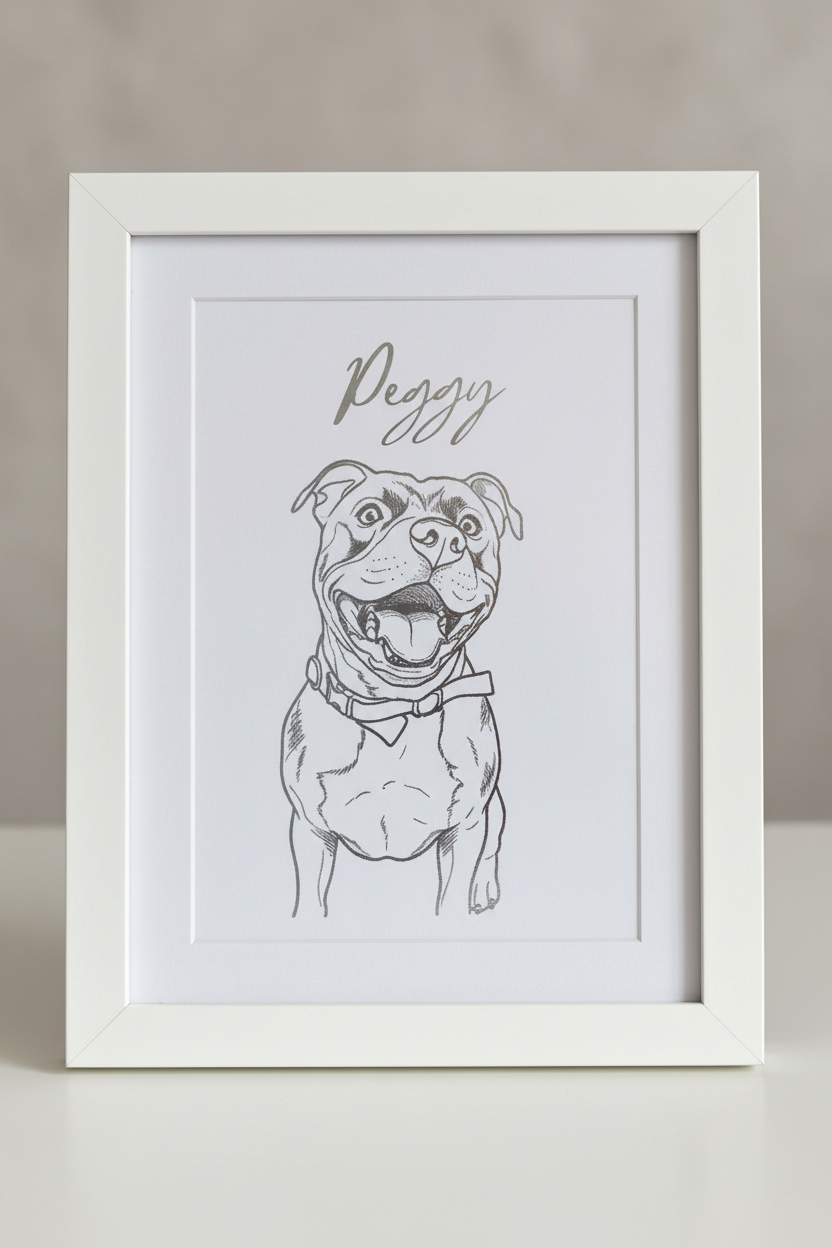 Forever Foiled A5 Personalised Pet Portrait Foil Print